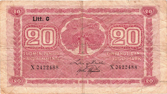 1922 20 Markkaa Fínsko