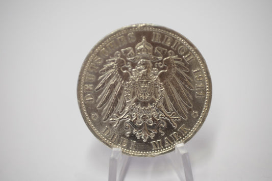 1911 Prusko 3 Marka A Wilhelm II