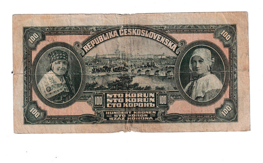 1920 100 korún Československých As VZáCNA BANKOVKA