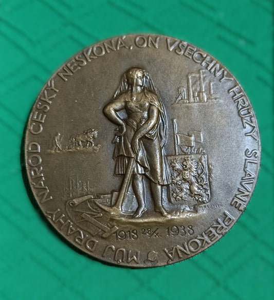 1938 Medaila M. Beutler – Mníchovský diktát 30.9.1938 a 20 rokov ČSR; 65mm