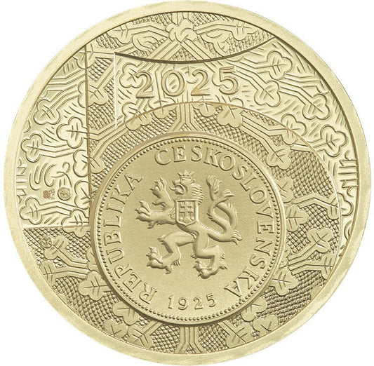 2025 Zlatá medaila - 100. výročie razby prvej Československej 5-koruny