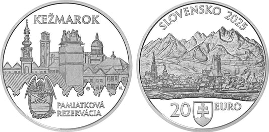 2025 Strieborná minca 20€ - Pamiatková rezervácia Kežmarok